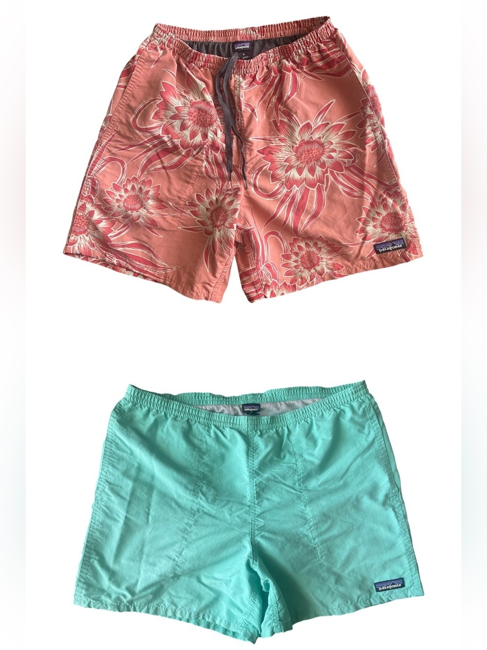 Patagonia Swim Trunks Shorts Lined Floral and green ment set 2